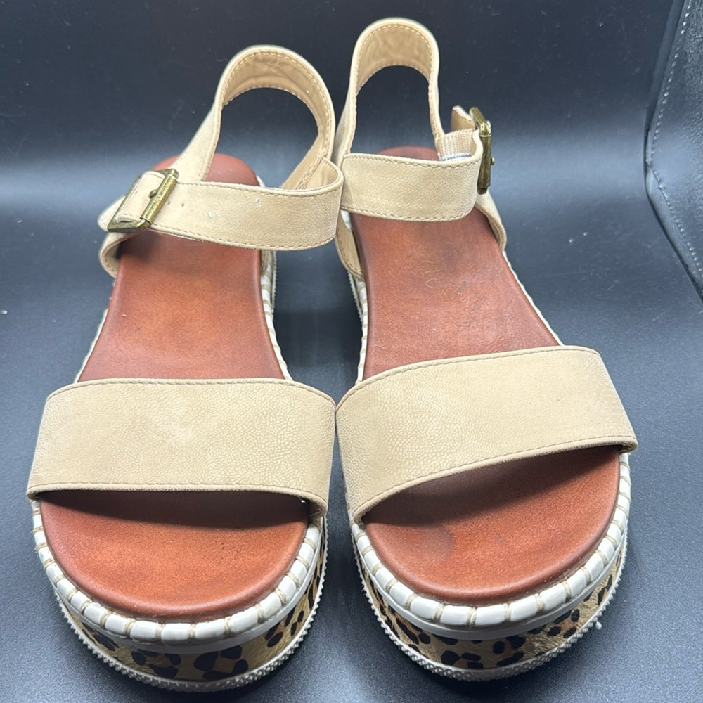 Altar’d State Sandals Leopard Platforms